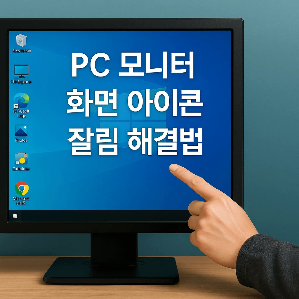 PC 모니터 화면 아이콘 잘림 해결법