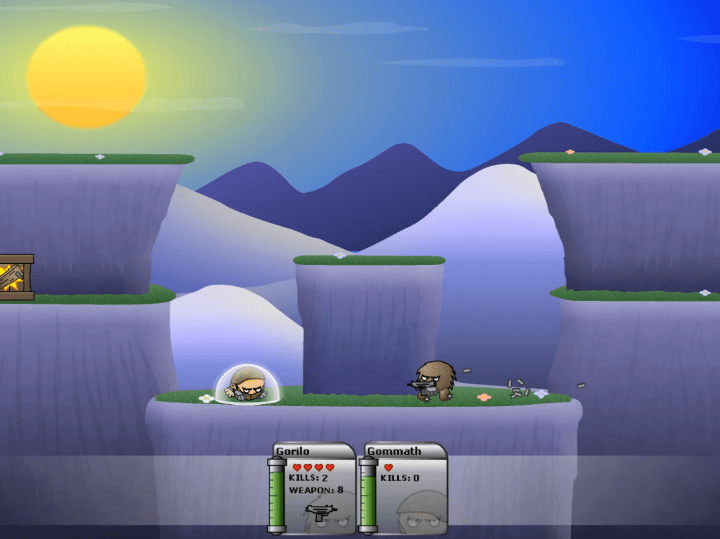 카오스팩션1-플래시게임-플레이-보호막을-사용하여-적의-공격을-방어하는-화면