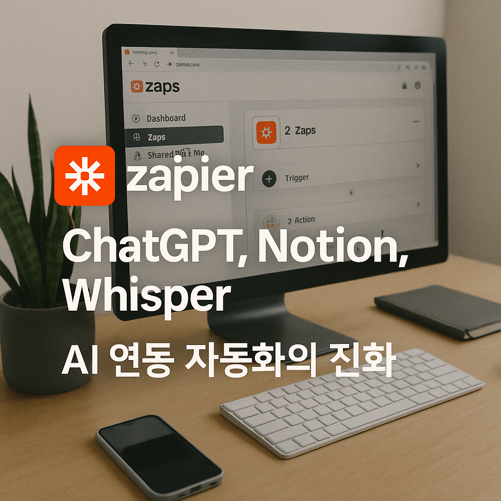 zapier, ChatGPT, Notion, Whister AI연동 자동화의 진화
