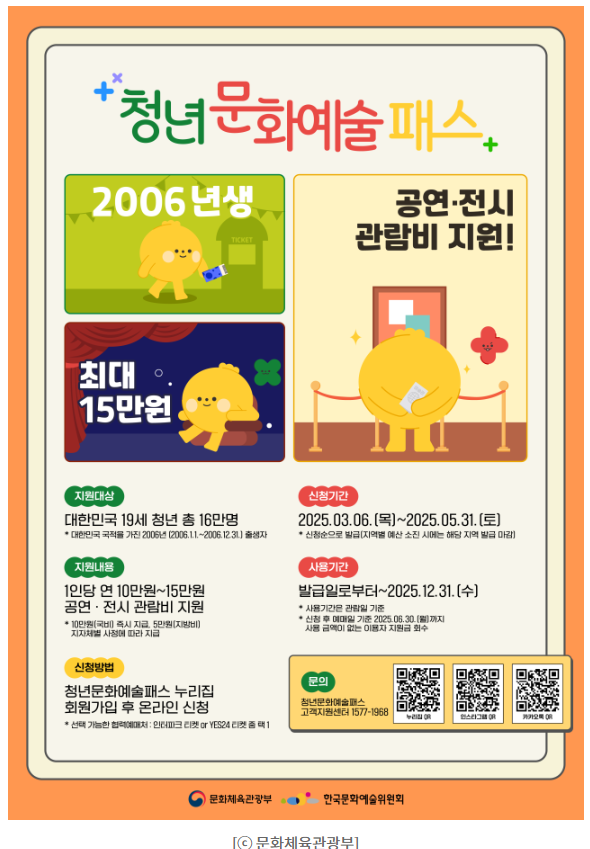 청년문화예술패스 지원관련 사진