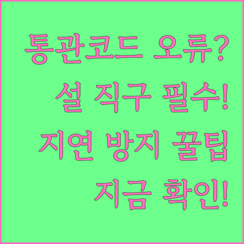 개인통관부호 오류 방지 설 명절 해외..