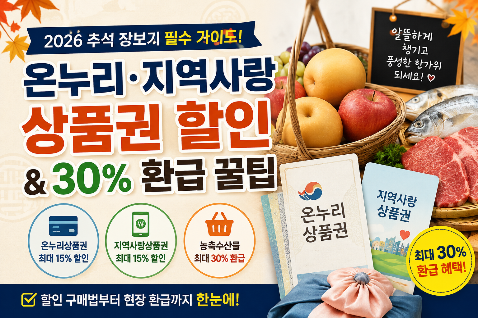 추석장보기 필수 온누리 상품권 할인꿀팁