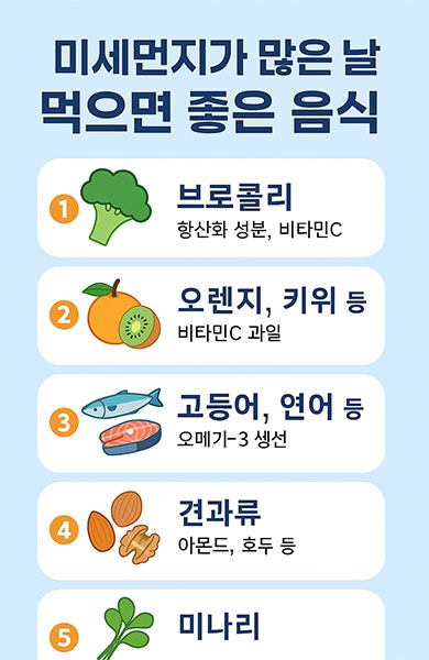 미세 먼지에 먹으면 좋은 음식