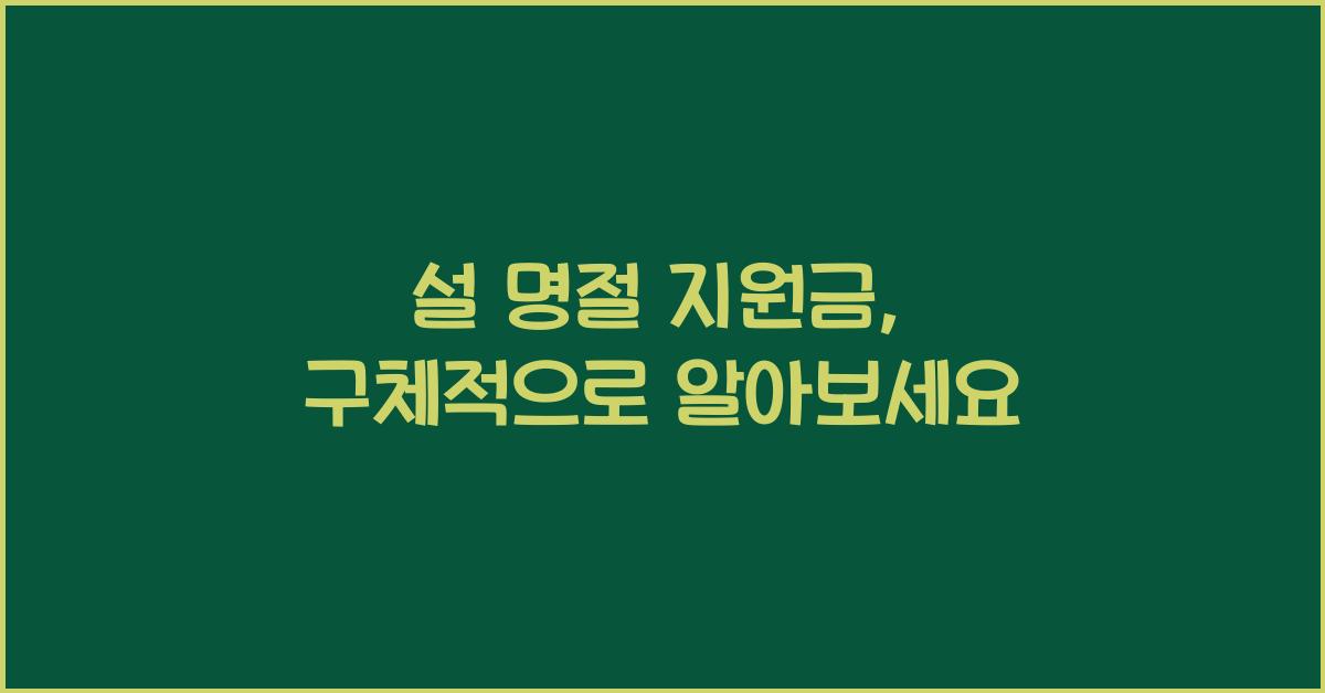 설 명절 지원금