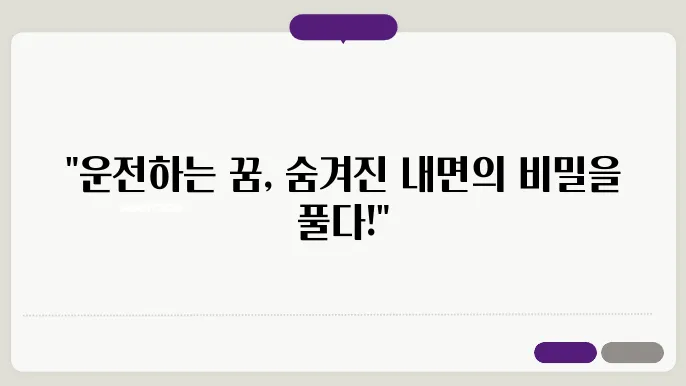 운전하는 꿈해몽