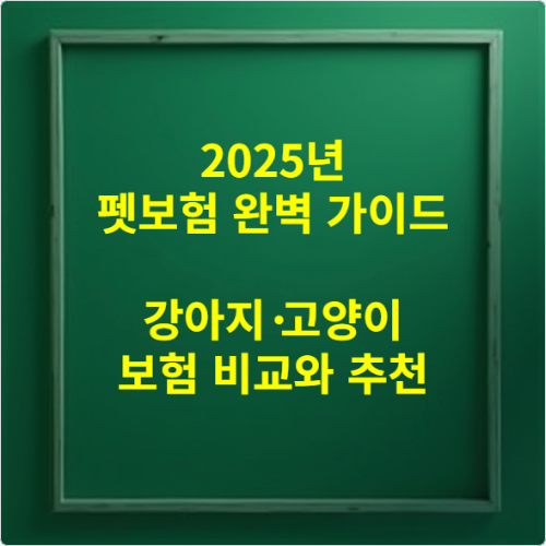 2025년 펫보험 완벽 가이드 강아지·고양이 보험 비교와 추천