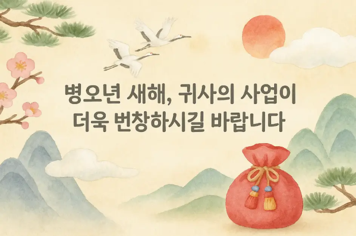 2026년-거래처-연하장-인사말-학-복주머니