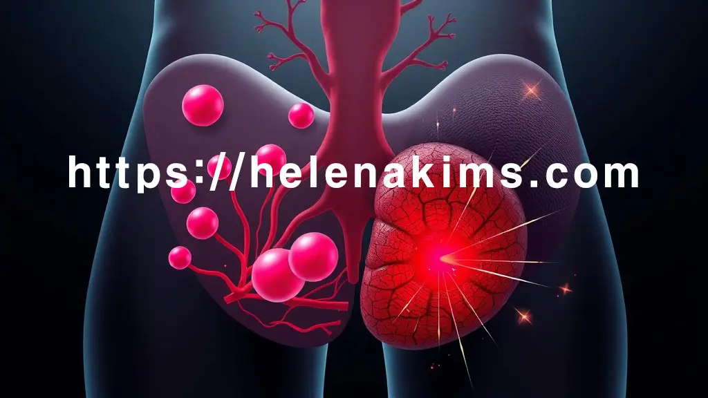 인체의 특정 하부 내부 구조를 단면이 중앙에 위치한다. 이 구조물을 좌우로 왼쪽은 내부에서 시작되는 불편함, 오른쪽은 외부에서 드러나는 불편함을 나타내는 그래픽 이미지.