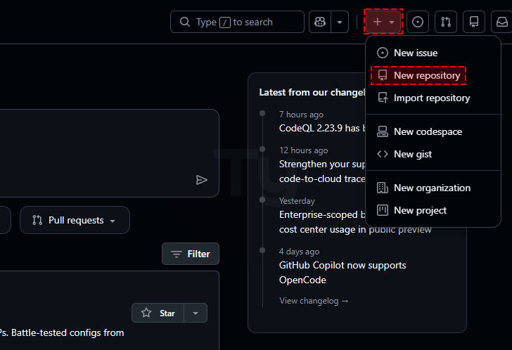 깃허브 프로젝트 만들기