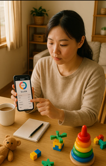 가계부 앱으로 월 예산을 관리하는 육아맘의 일상