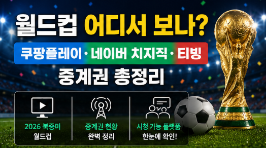 월드컵 어디서 보나? 쿠팡플레이·네이버 치지직·티빙 OTT 중계권 총정리5