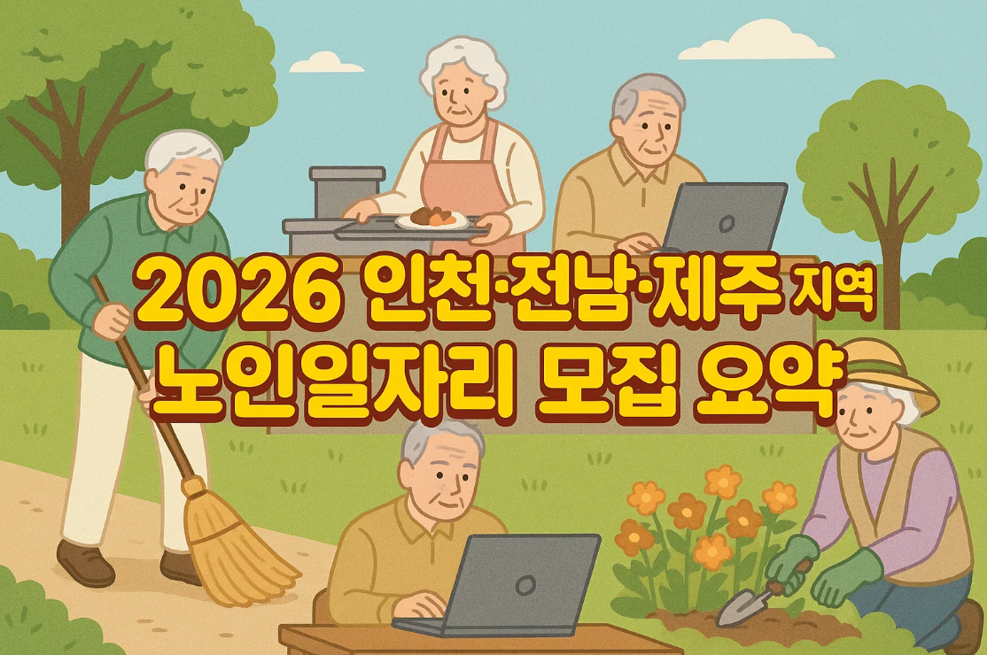 2026 인천·전남·제주 지역 노인일자리 모집 요약