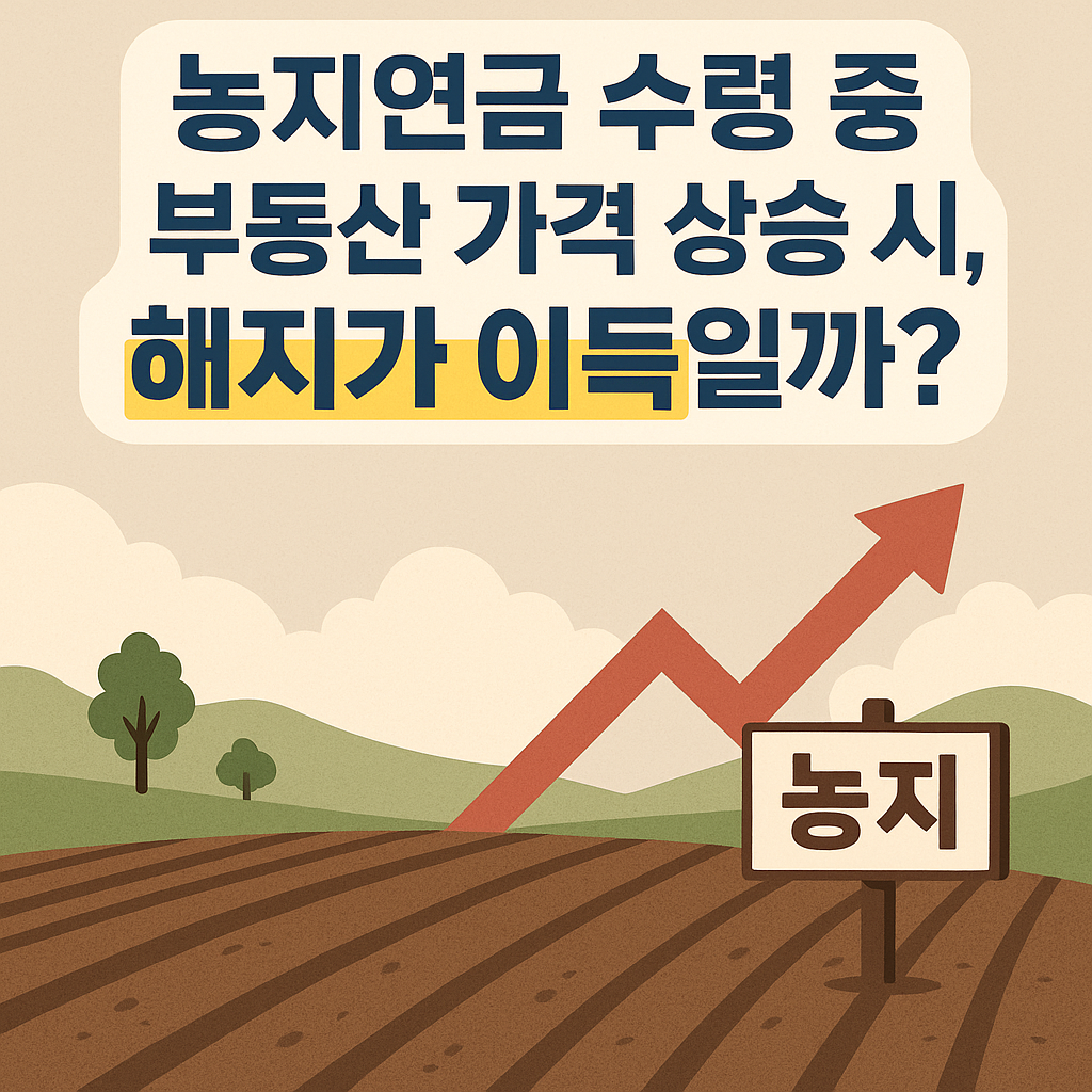 농지연금 수령 중 부동산 가격 상승 시, 해지가 이득일까?