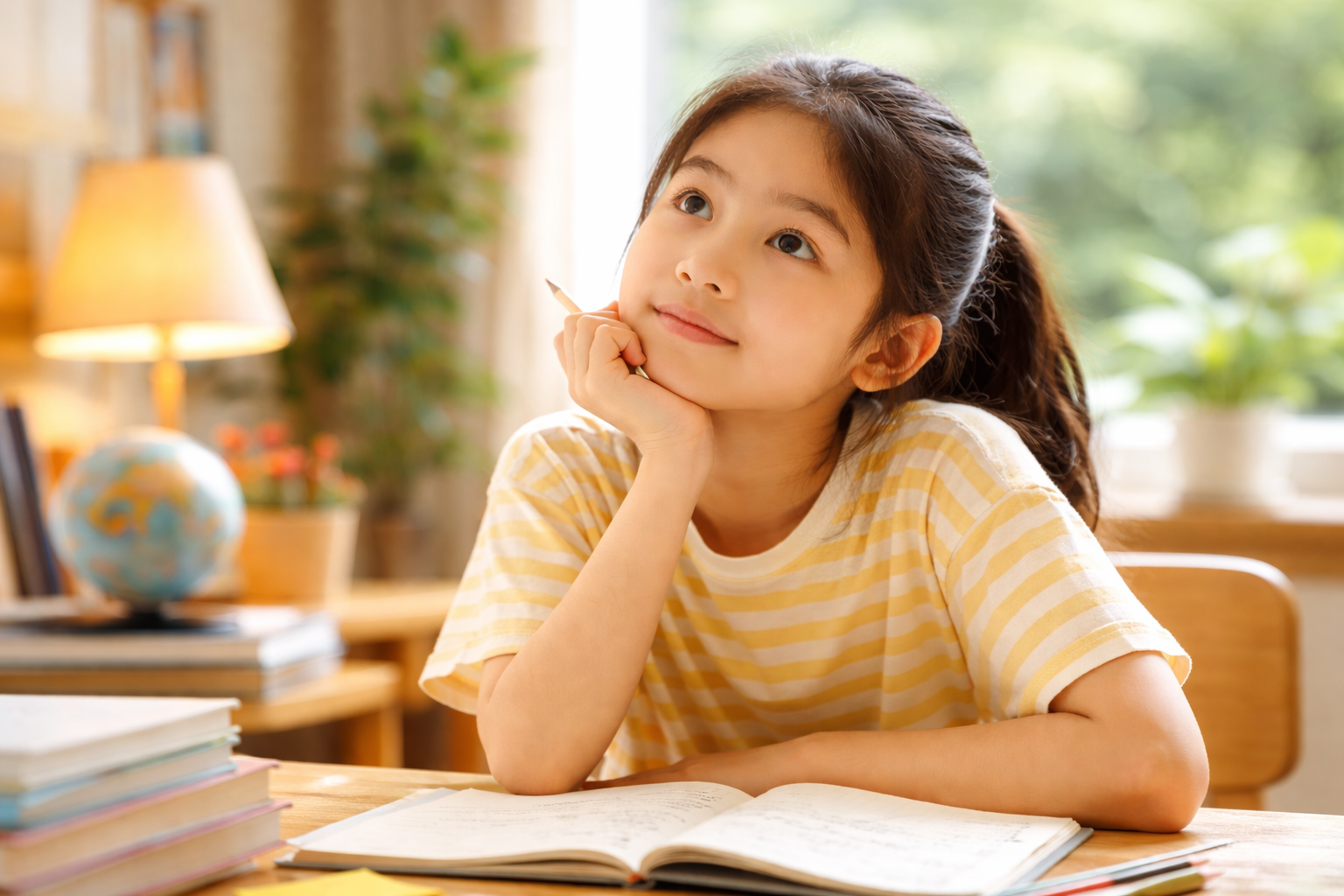 곰곰히 생각에 빠진 아이