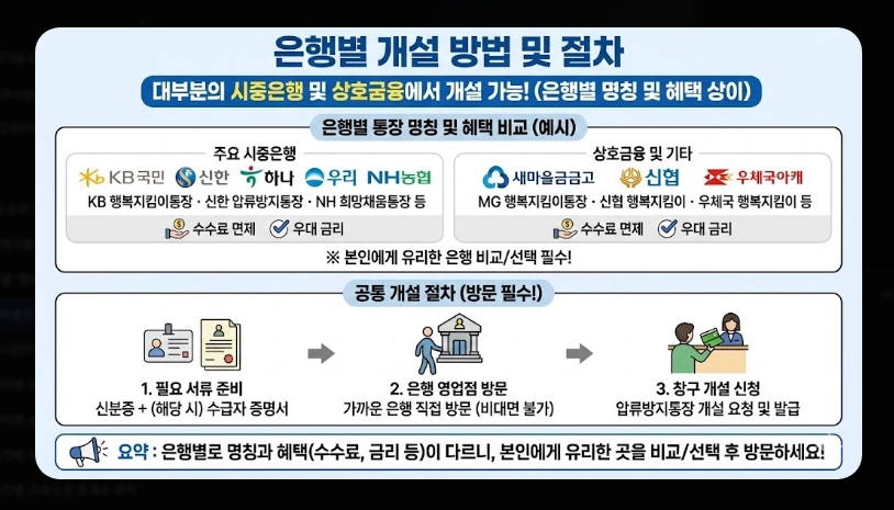 생계비통장 개설 조건 및 필요서류 [2026년 기준] 신청 자격 확인 및 준비물 3가지