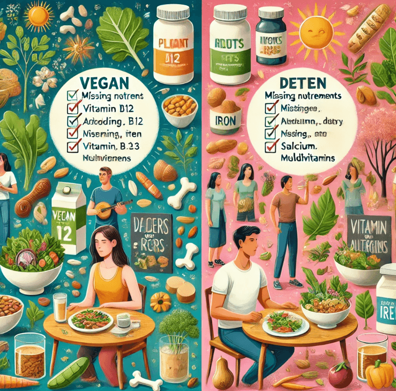 식이 제한과 보충의 역할을 시각적으로 나타내는 그림