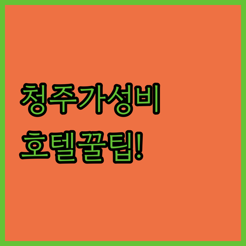 실패 없는 청주 호텔 예약 가성비 좋..