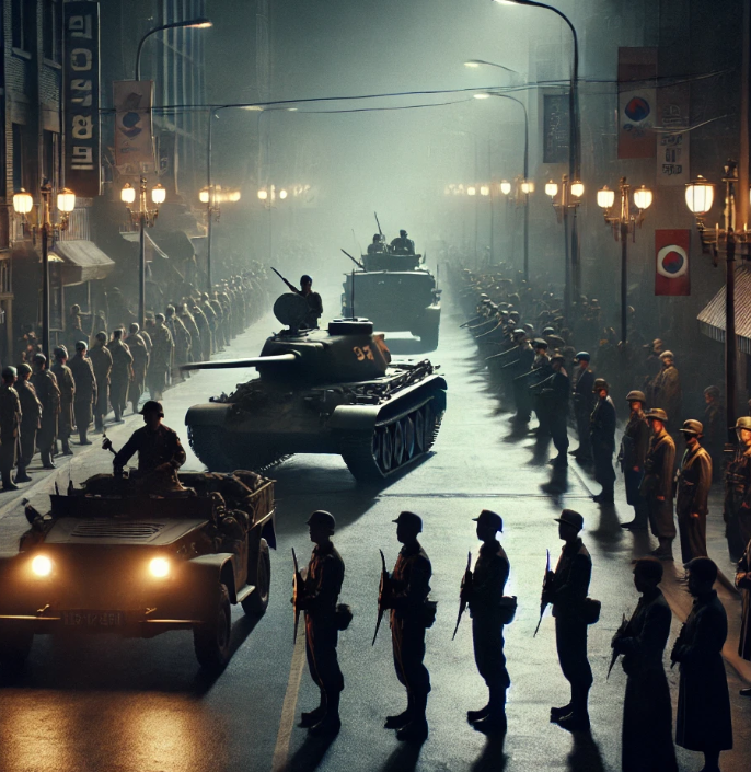 영화 서울의 봄 관련 AI 이미지 첨부