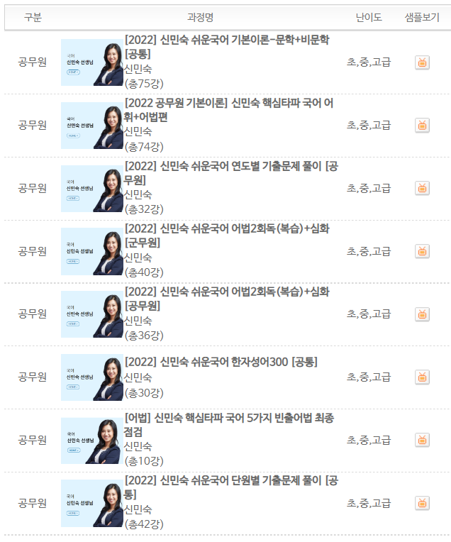 신민숙 쉬운 국어 핵심타파 강의
