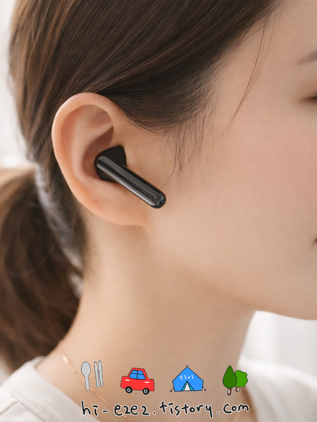 QCY HT10ANC 착용 모습