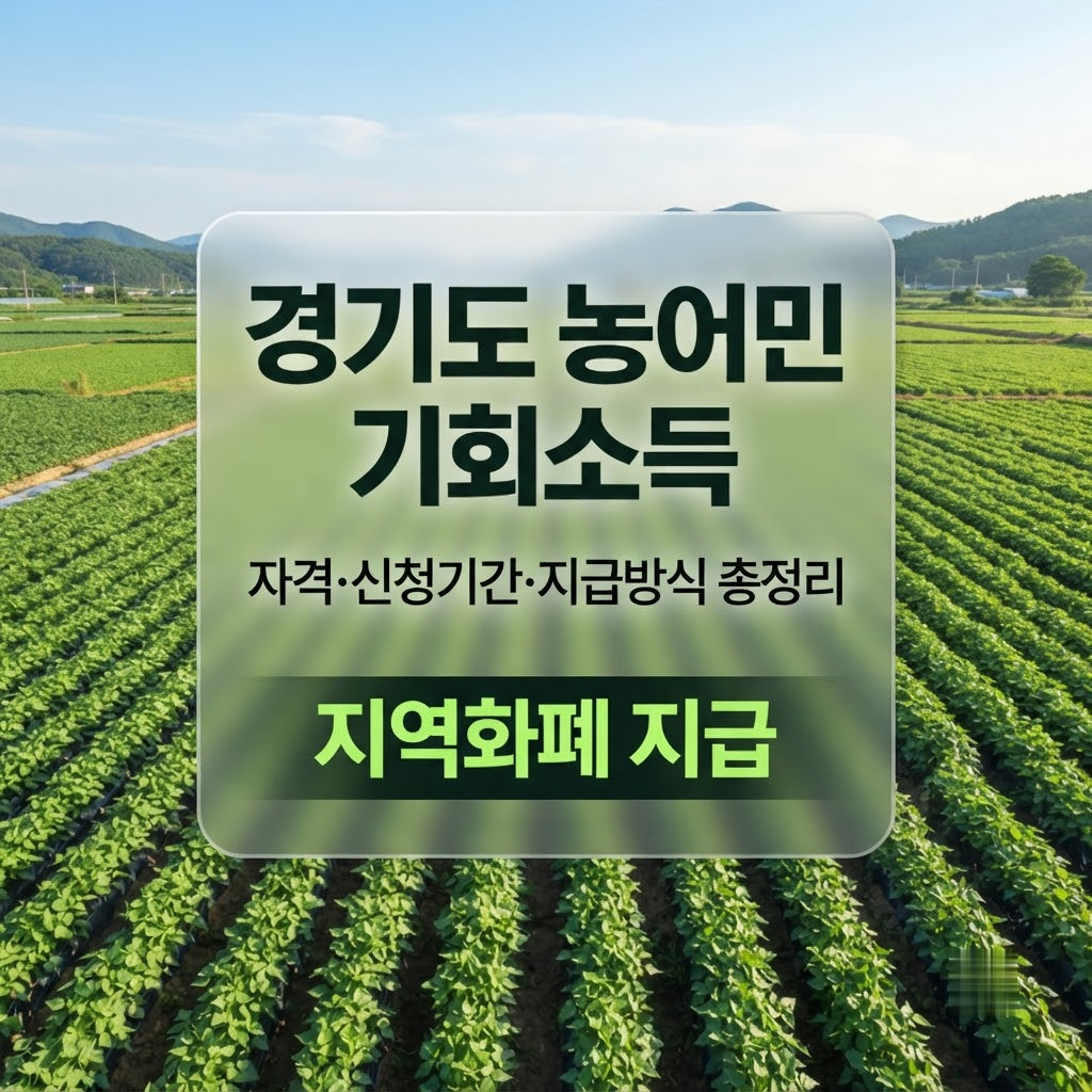 경기도 농어민 기회소득 자격 및 신청기간 정리