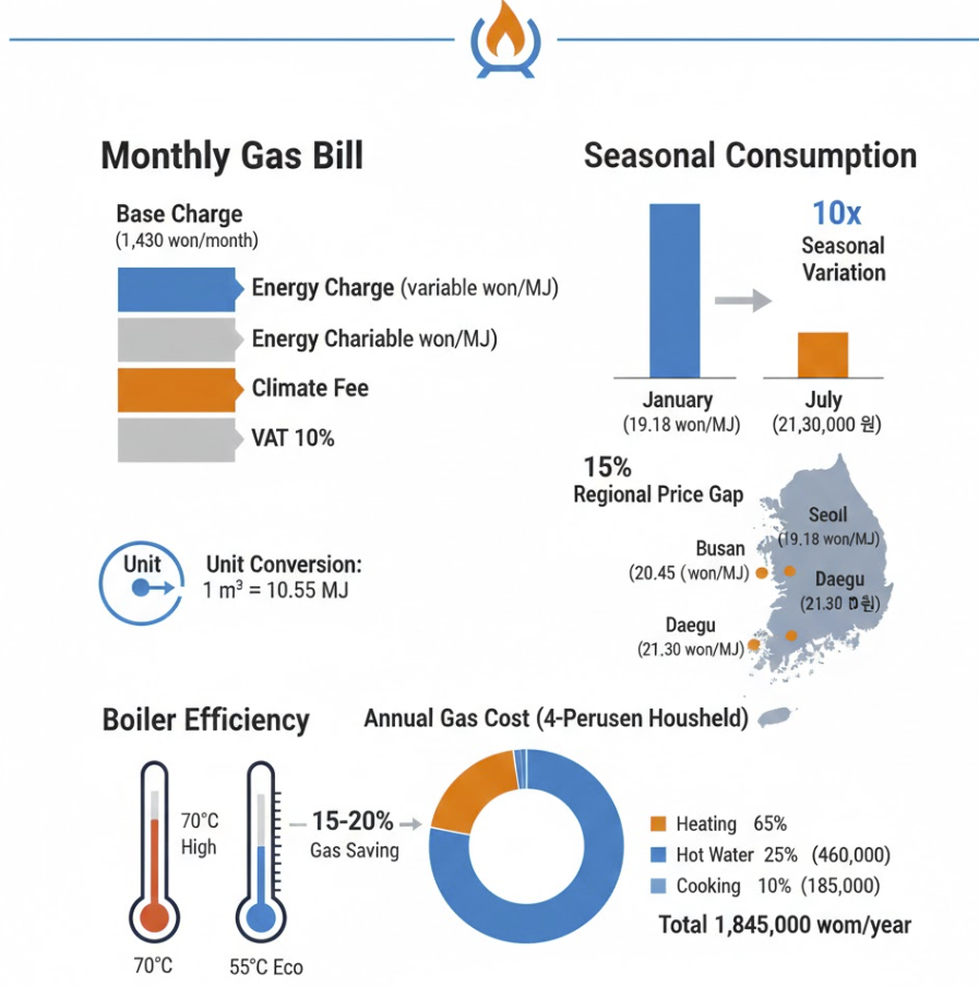 도시가스 요금 구조 완전 분석, 계절별 지역별 차이
