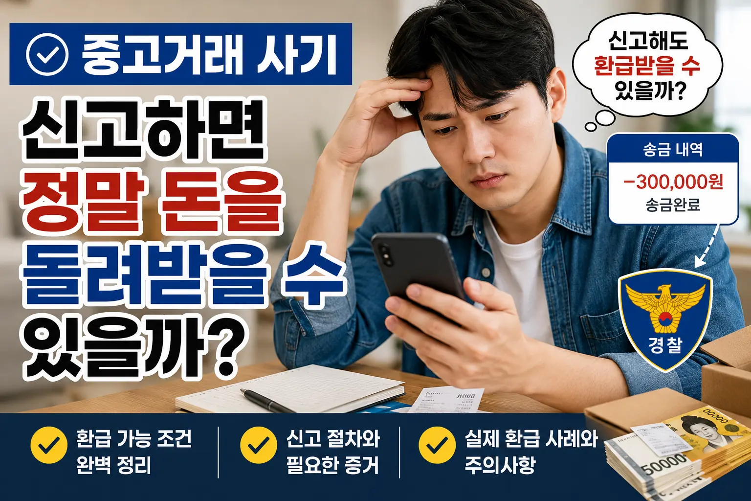 중고거래 사기 신고 후 환급 가능 여부와 피해금 회수 방법
