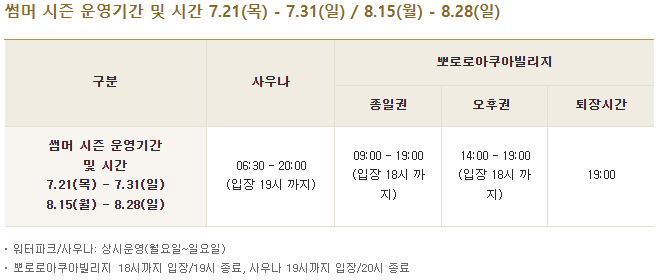 경주 뽀로로 아쿠아빌리지 준비물 오후권 할인예약 오후권 구명조끼 100% 천연온천수 워터파크