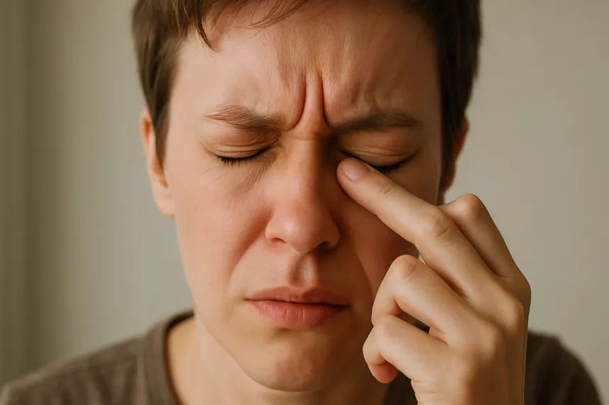 눈에 이물질이 낀것 같은 증상