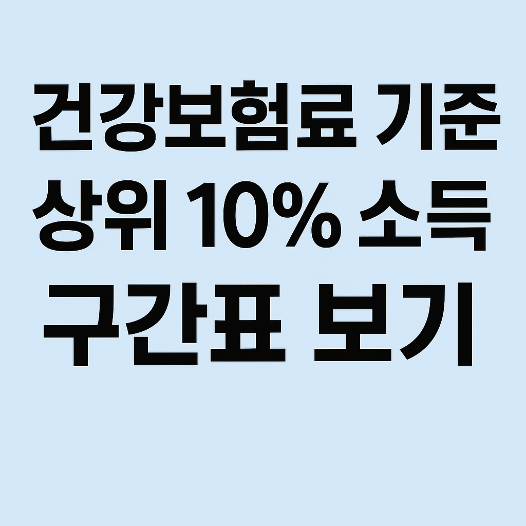 건강보험료 기준 상위 10% 소득 구간표 보기
