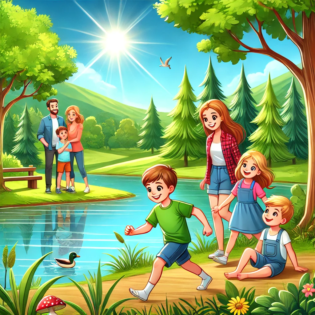 아이들이 여행하며 즐거워하는 사진