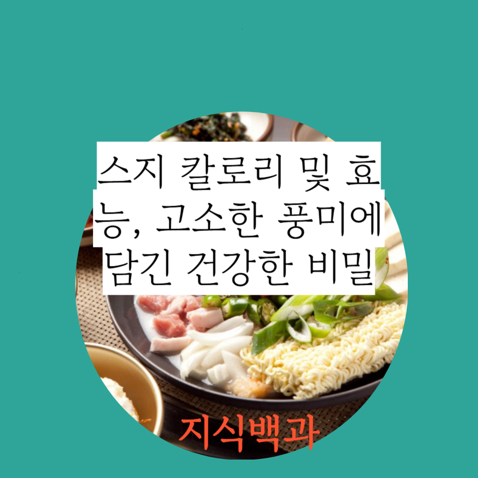 스지 칼로리 및 효능, 고소한 풍미에 담긴 건강한 비밀