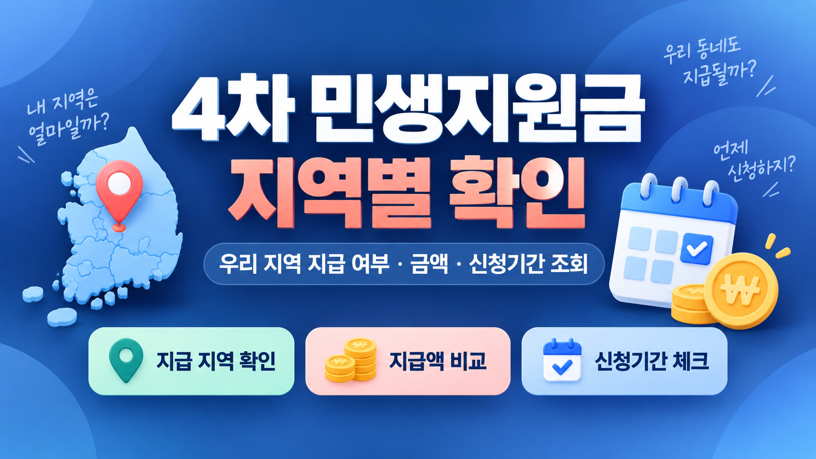 4차 민생지원금 지역별 확인|우리 지역도 받을까? 금액·신청기간 조회