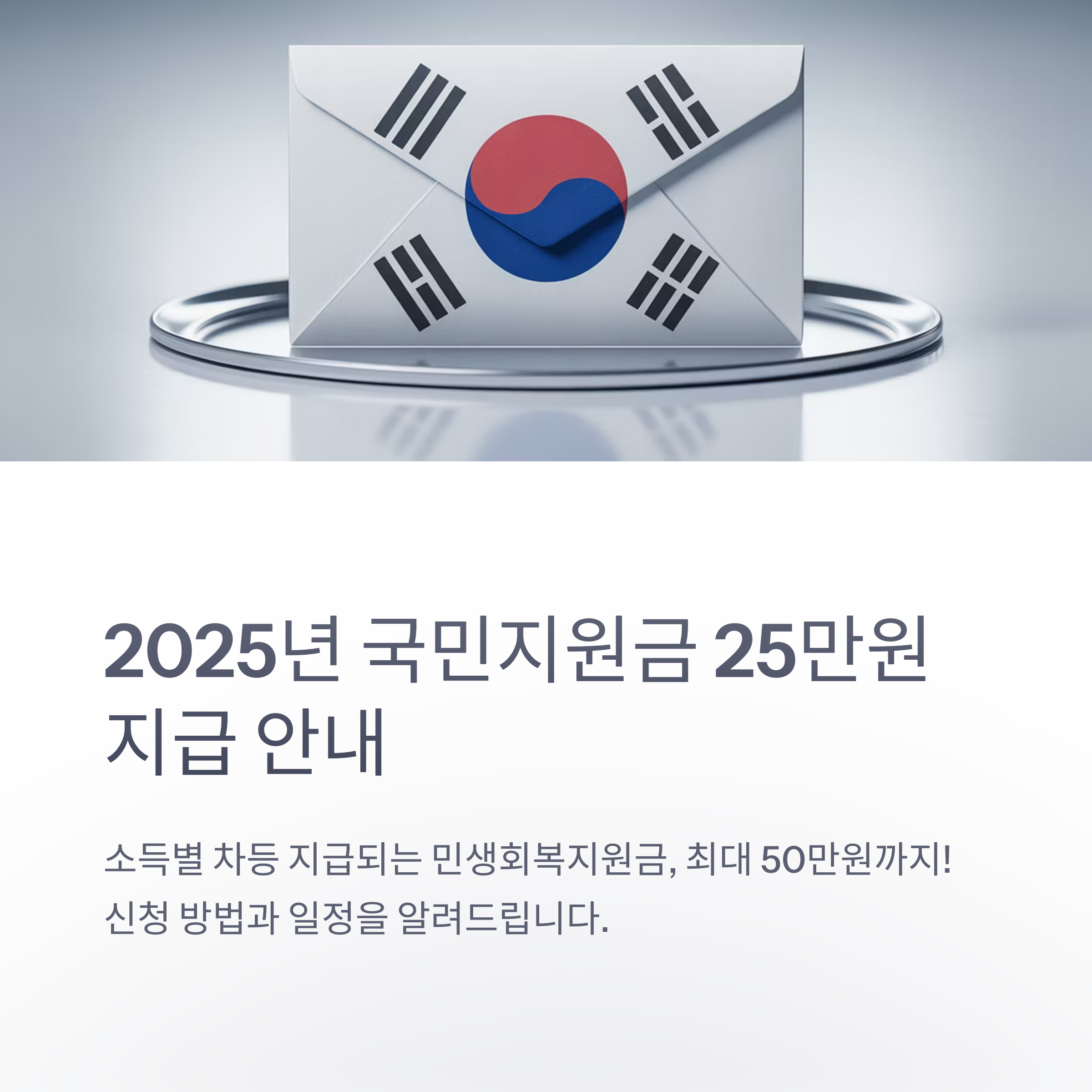 2025년 국민지원금 25만원 언제 지급? 공식 일정과 신청 방법 안내