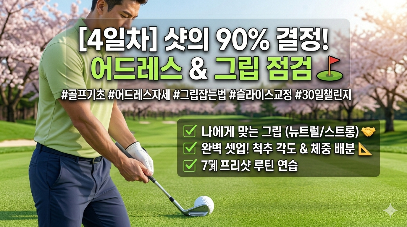 [4일차] 샷의 90%를 결정하는 기본기! 어드레스와 그립 점검 ⛳