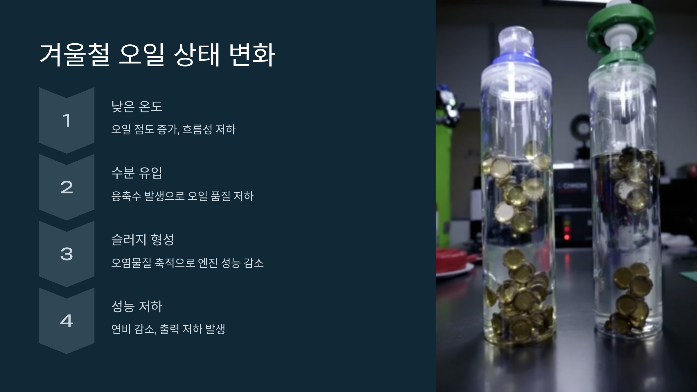 겨울철 오일 상태 변화