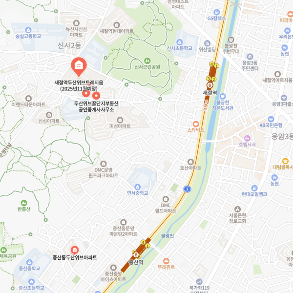 새절역 두산위브 트레지움 입지환경