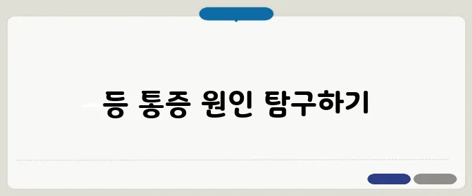등이 아픈 이유 정리 근육통부터 내장 질환까지 다양