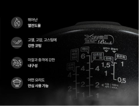 간편한 세척으로 위생 관리가 용이한 쿠쿠 밥솥 내솥 세척 모습