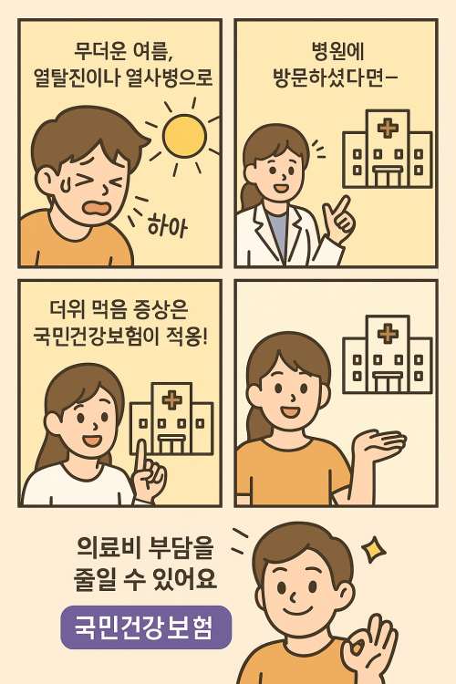 국민건강보험 적용 웹툰 만화 더위먹었을때 보험처리