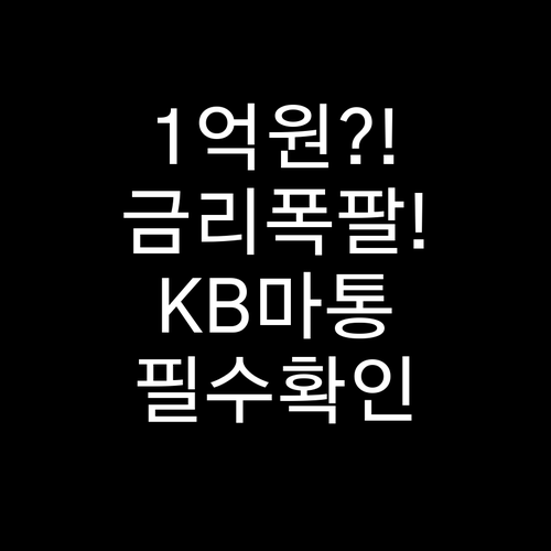 2026년 KB마이너스통장 한도 1억..