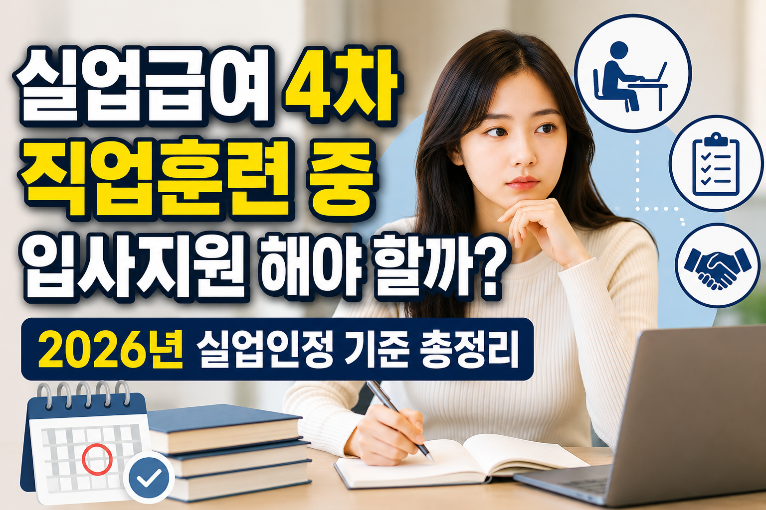 실업급여 4차 직업훈련 중 입사지원 해야 할까? 2026년 실업인정 기준 총정리 관련 사진