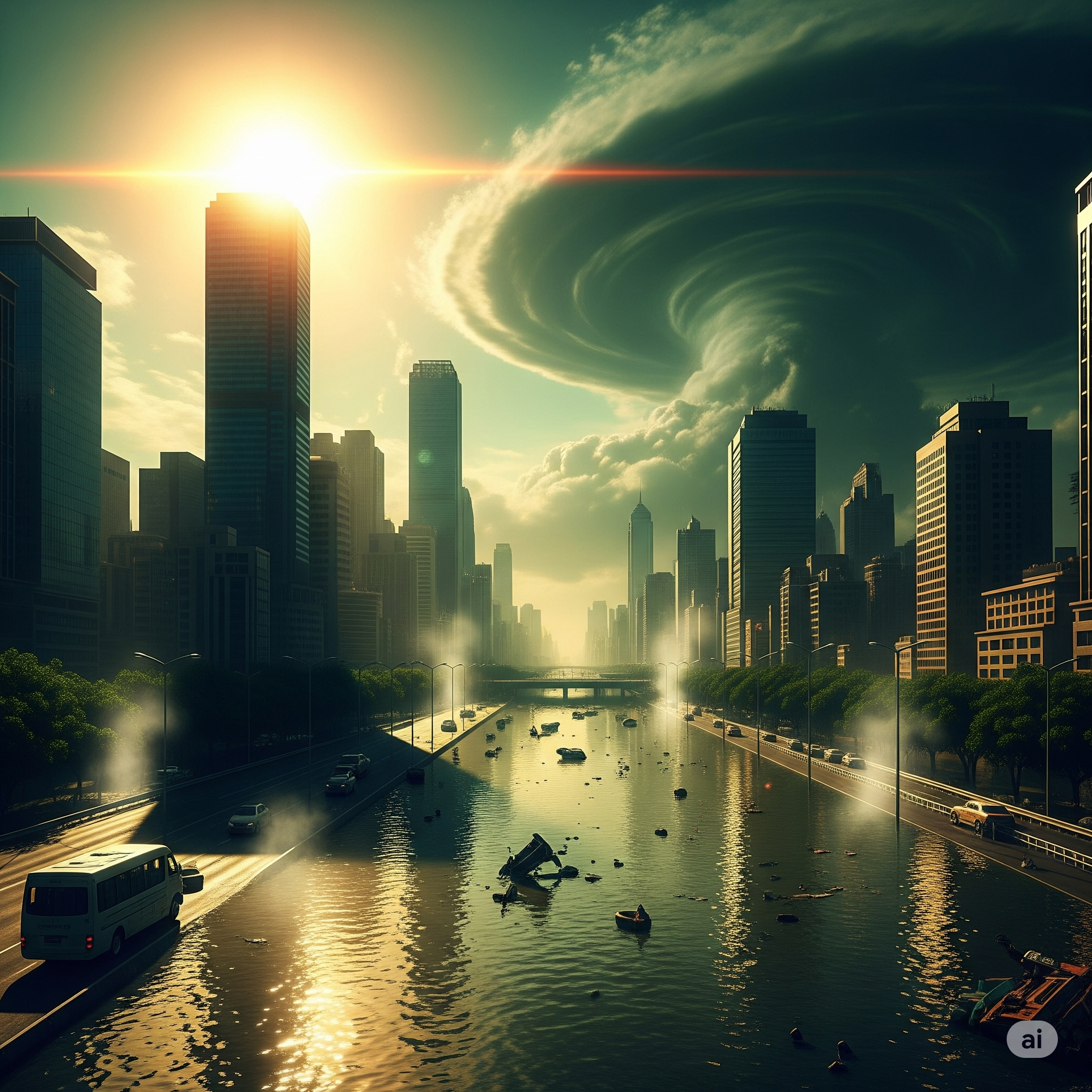 태풍의 북상을 경고하다, 태풍, 폭염