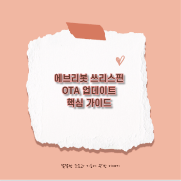 에브리봇 쓰리스핀 OTA 업데이트 핵심 가이드