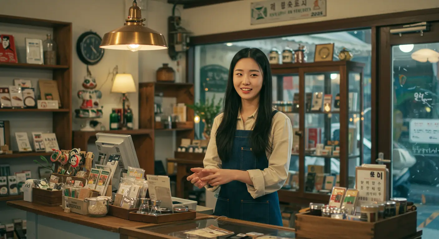 가게를 운영하는 여성