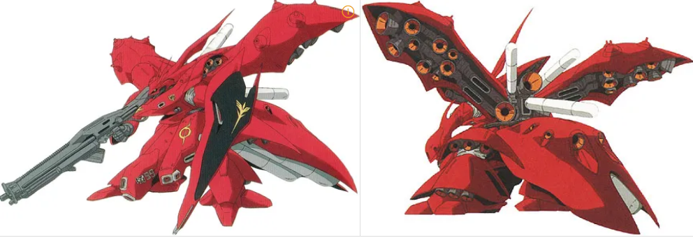 기동전사 건담 벨토치카 칠드런에 등장하는 나이팅게일 전면 및 뒷면 모습입니다.