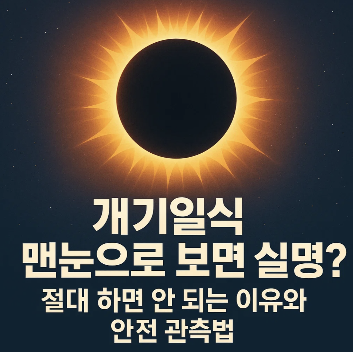 개기일식 맨눈으로 보면 실명? 절대 하면 안 되는 이유와 안전 관측법