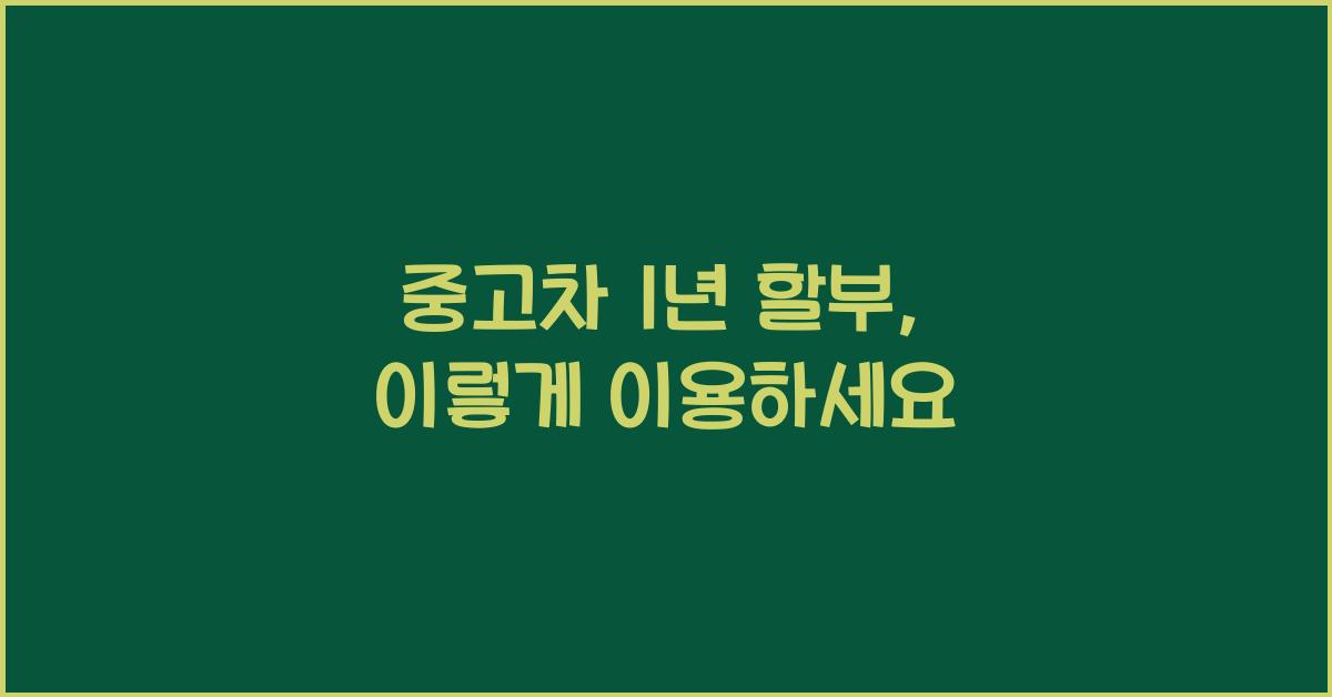 중고차 1년 할부