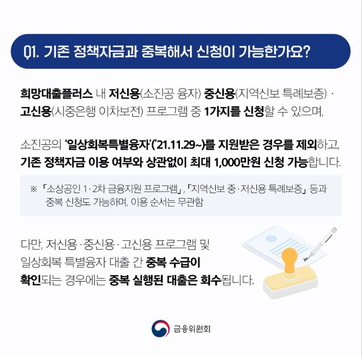 희망대출 플러스 신청조건