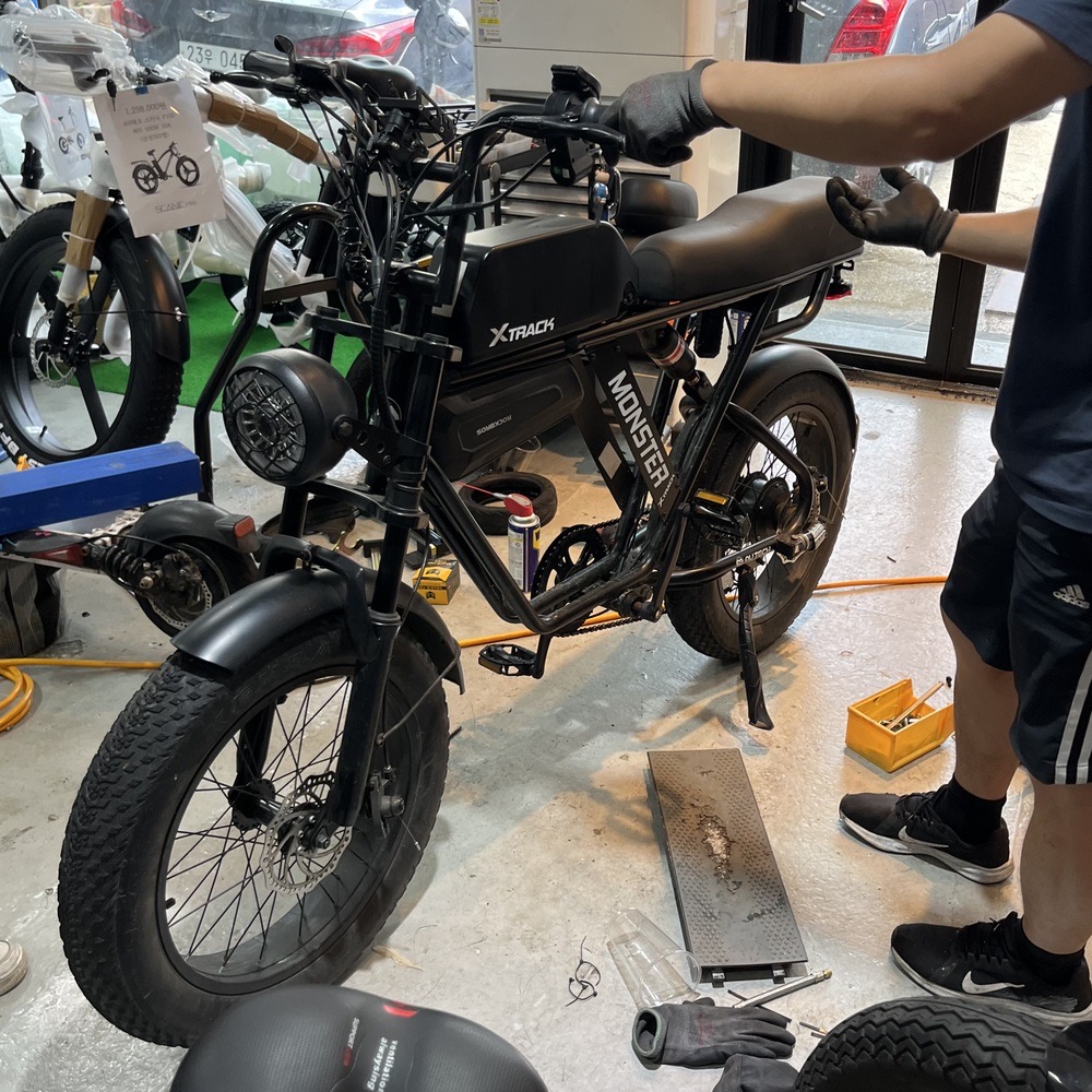 AU테크 엑스트랙 몬스터 B 브레이크 소음 : 수원 전기자전거 수리
